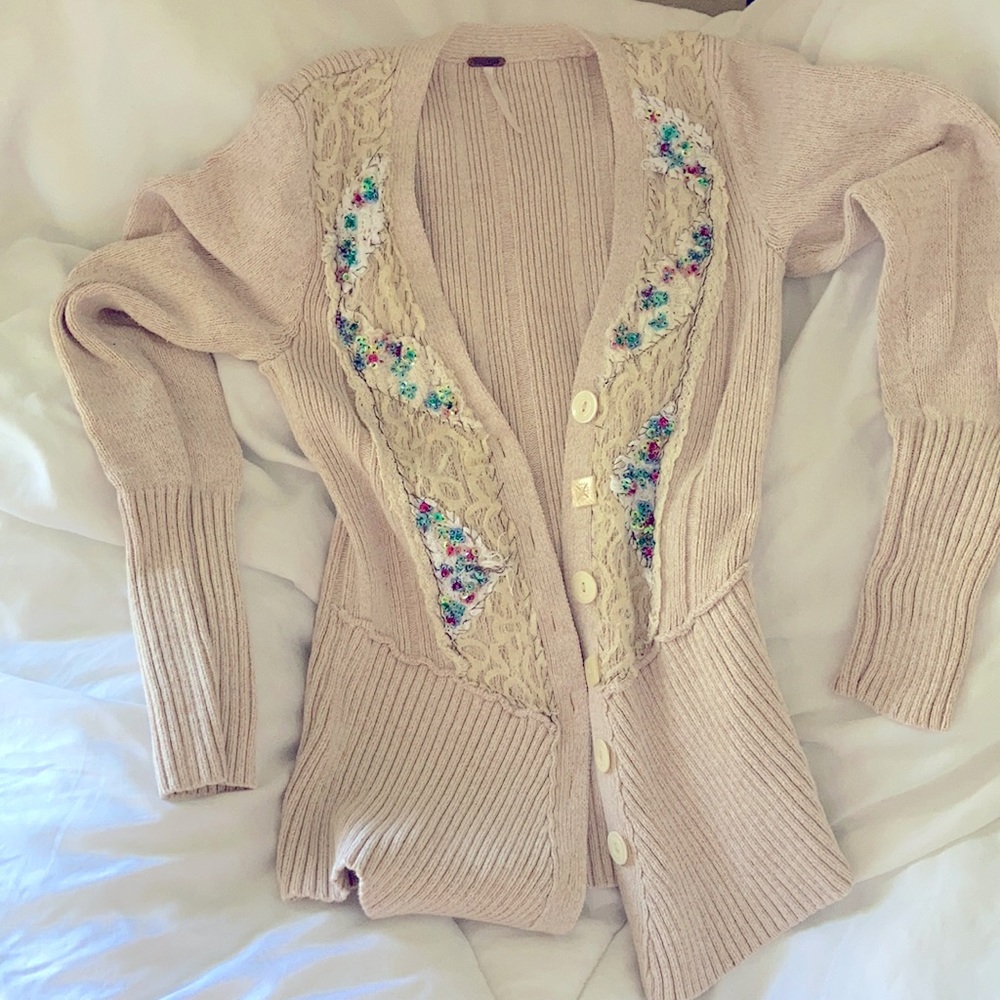 Free people cottage core cardigan